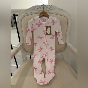 🎀 9~12 Mth Rib Knit Limited Edition Bow Angel Dear Footie from Nordstrorm